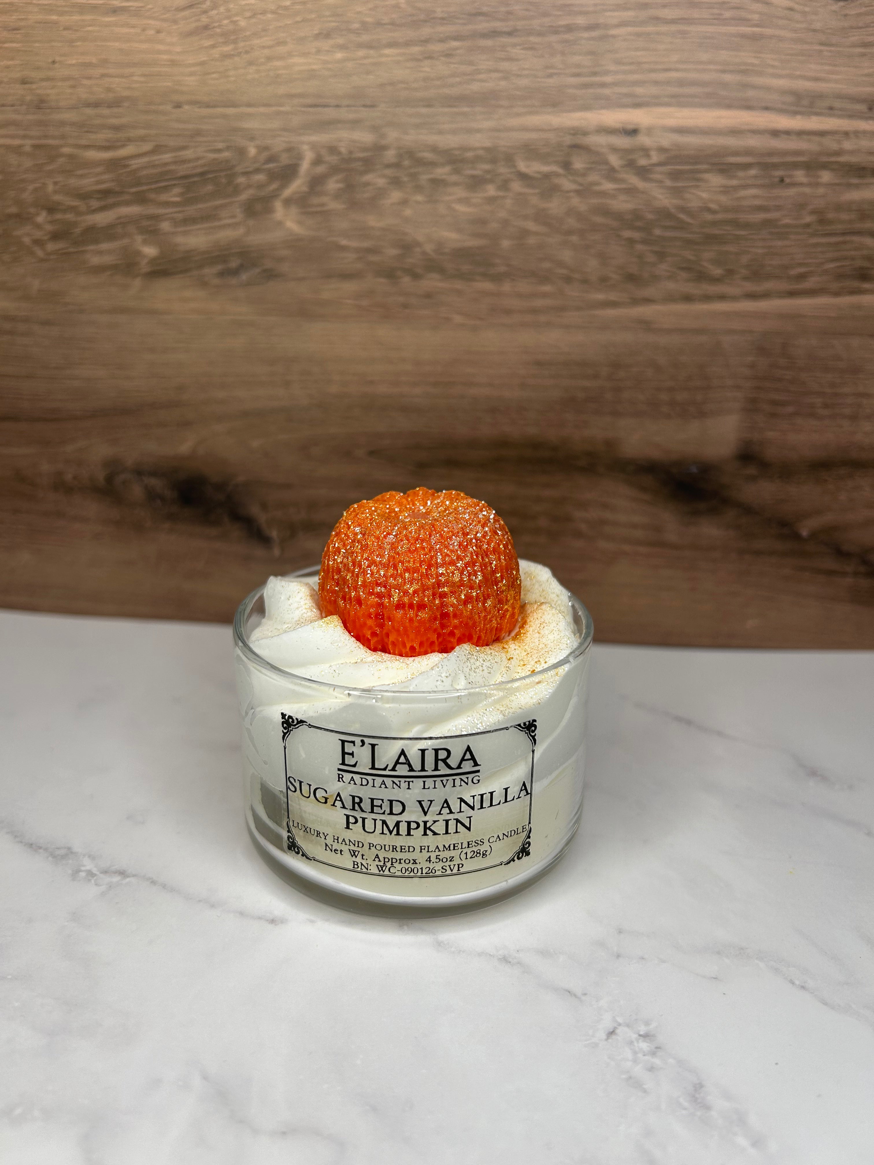 Sugared Vanilla Pumpkin Wickless/Flameless Candle