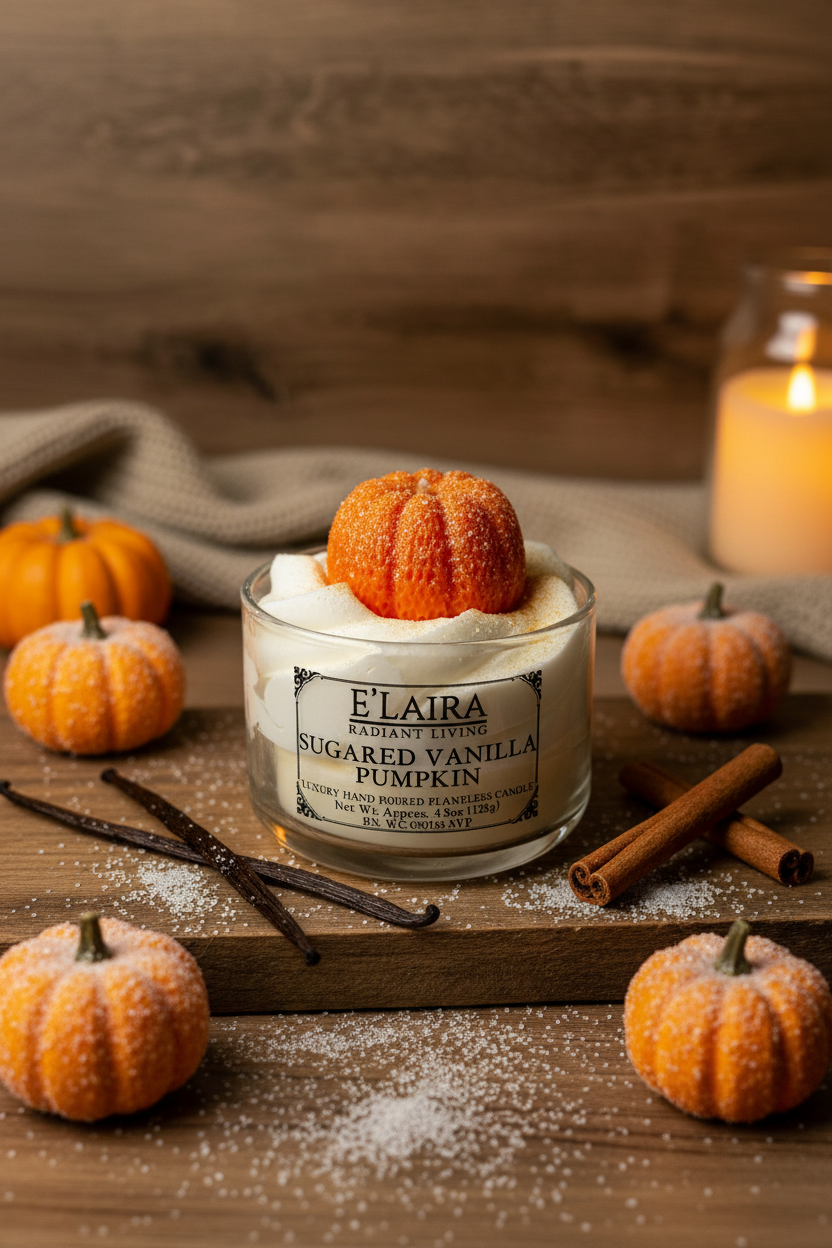 Sugared Vanilla Pumpkin Wickless/Flameless Candle